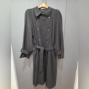 Ralph Lauren Chaps, double breasted trench coat, black 40 regular